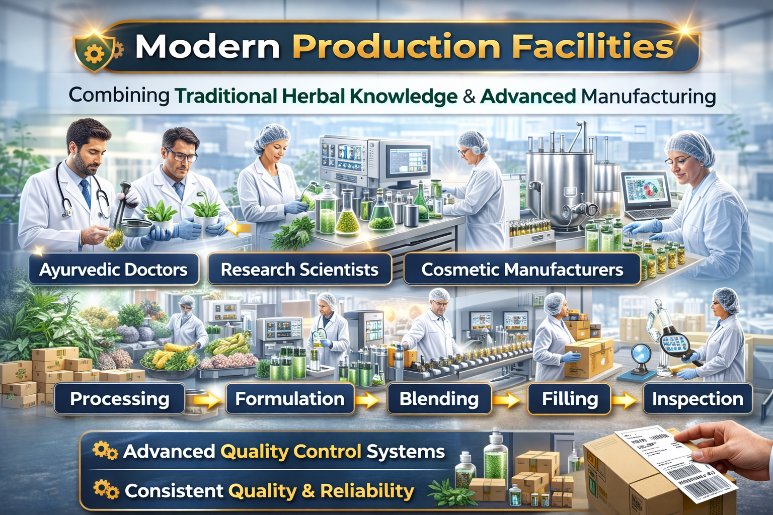Modern herbal product manufacturing process